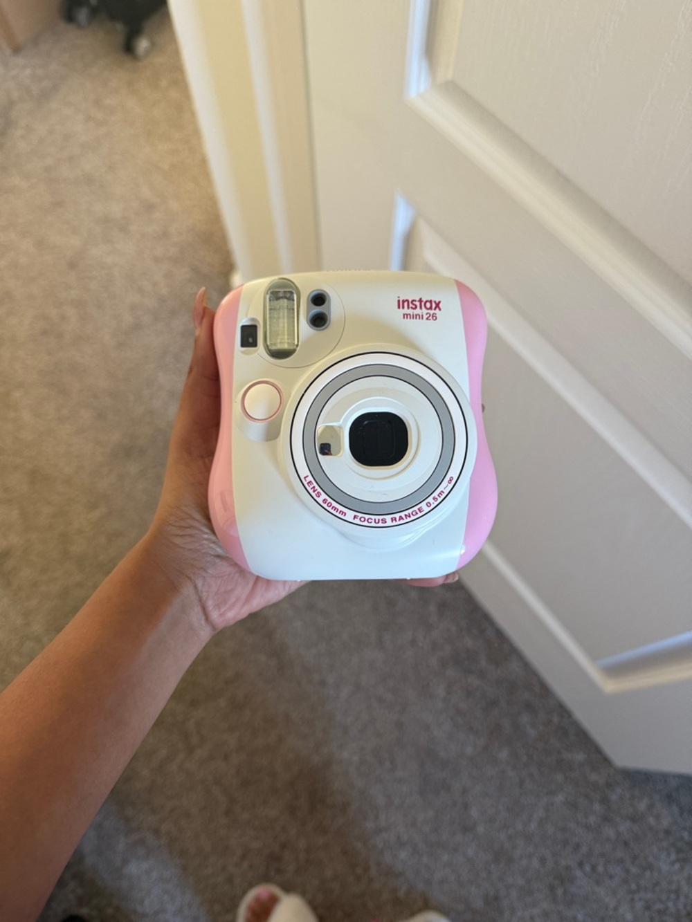 Instax Mini 26 Instant Camera - White & Pink Accents